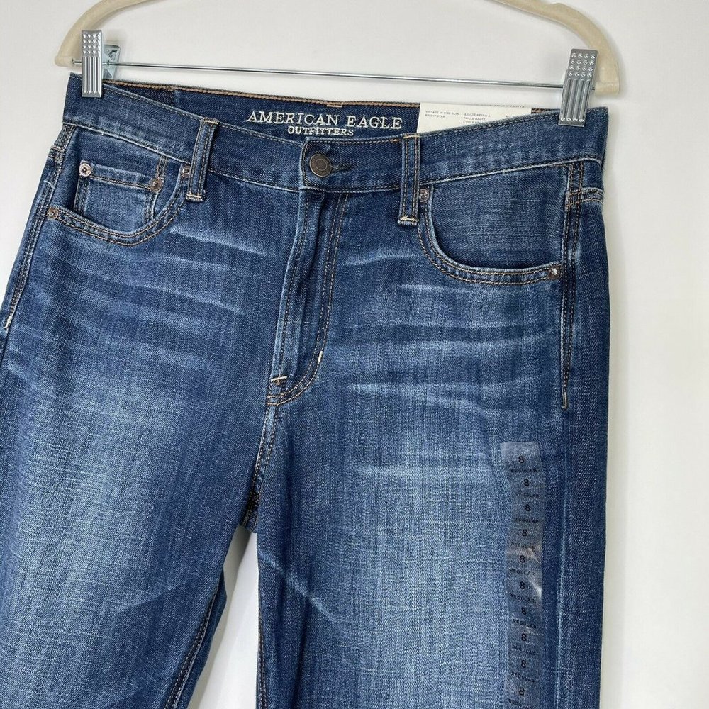 NEW American Eagle Vintage Hi Rise Slim Jeans 8 - Picture 4 of 12